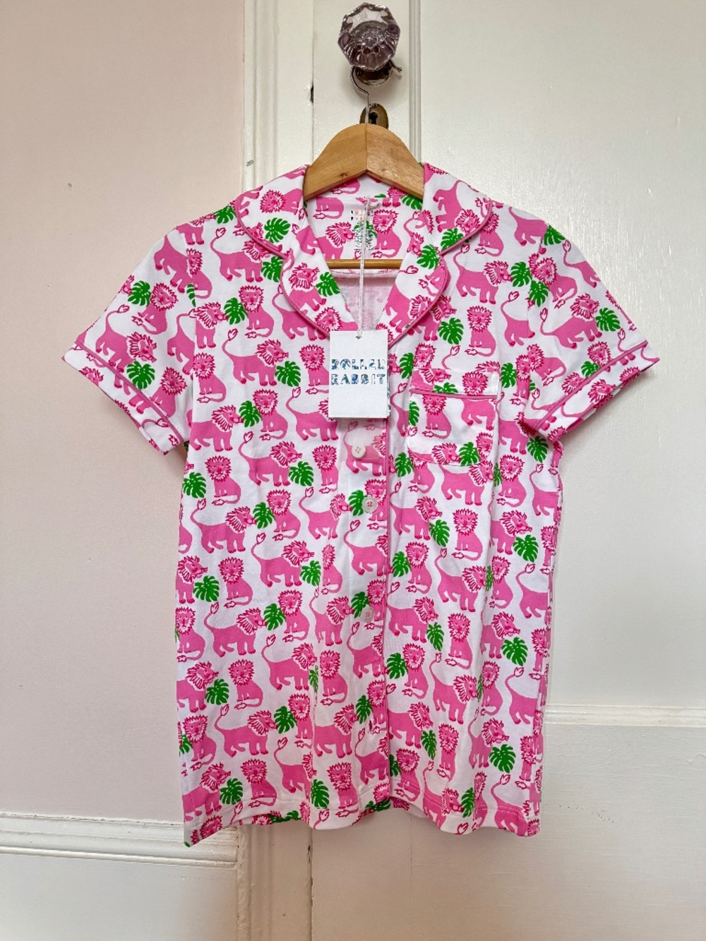 Roller Rabbit Leo the Lion Polo PJ Pink